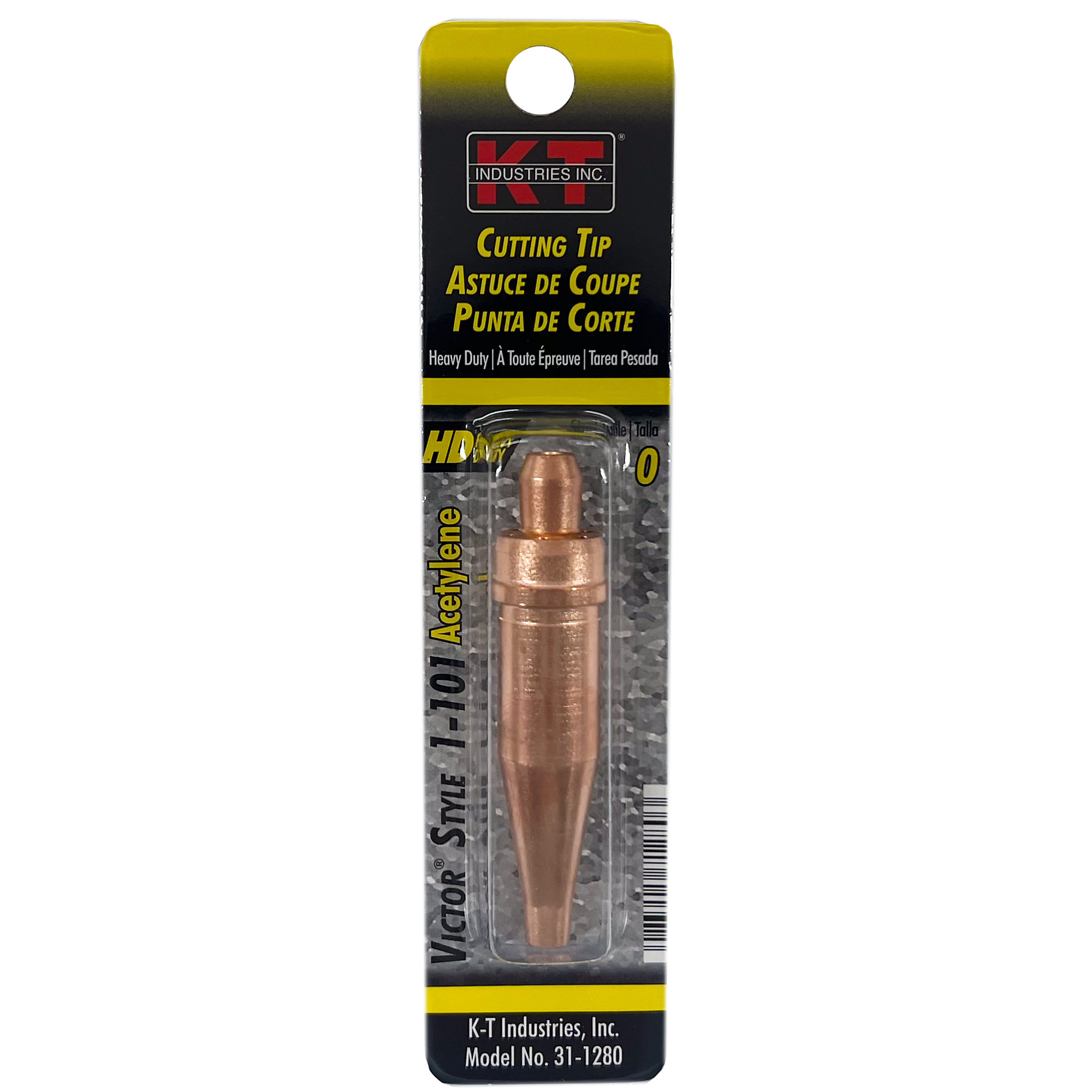 K-T Industries Oxy-Acetylene Cutting Tip — Size 0, Copper and Brass, Model# 31-1280